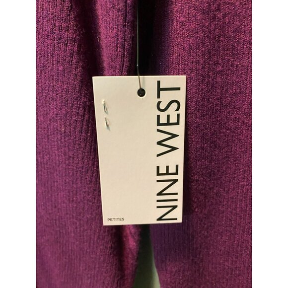 Nine West PXL XLP Petite Magenta Fuchsia Pink Long Sleeve Knit Sweater - Picture 3 of 5